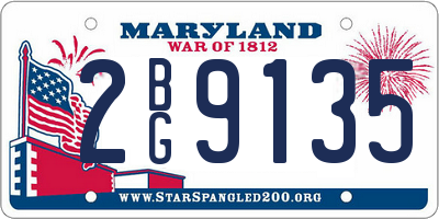 MD license plate 2BG9135