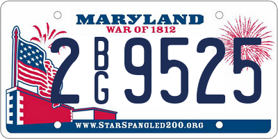 MD license plate 2BG9525