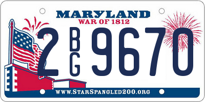 MD license plate 2BG9670