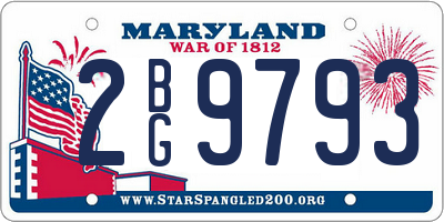 MD license plate 2BG9793
