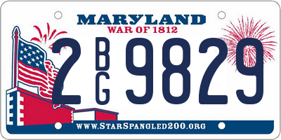 MD license plate 2BG9829