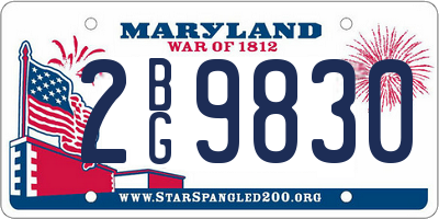 MD license plate 2BG9830