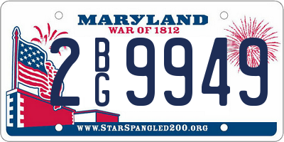 MD license plate 2BG9949