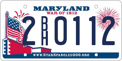 MD license plate 2BH0112