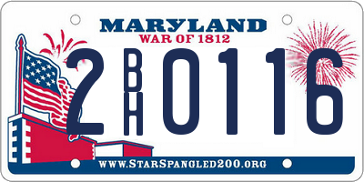 MD license plate 2BH0116