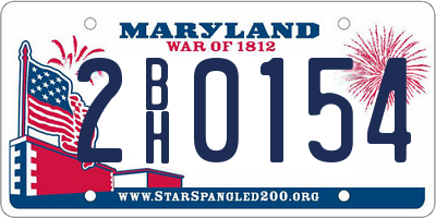MD license plate 2BH0154