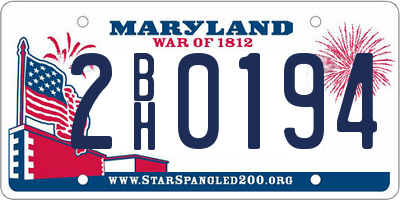 MD license plate 2BH0194