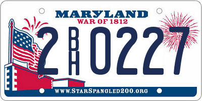 MD license plate 2BH0227