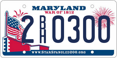 MD license plate 2BH0300