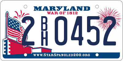 MD license plate 2BH0452