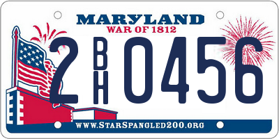 MD license plate 2BH0456