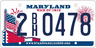 MD license plate 2BH0478