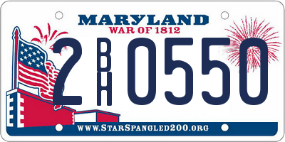 MD license plate 2BH0550
