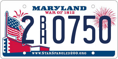 MD license plate 2BH0750