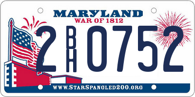 MD license plate 2BH0752