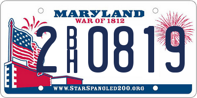 MD license plate 2BH0819