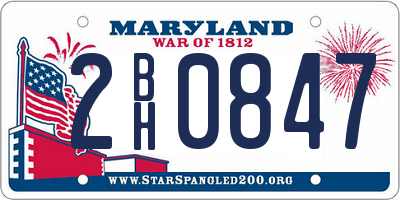 MD license plate 2BH0847