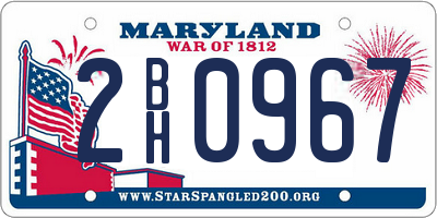 MD license plate 2BH0967