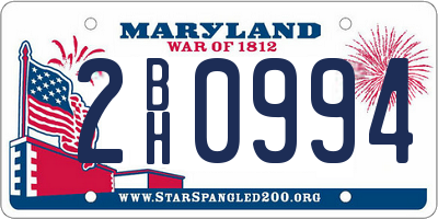MD license plate 2BH0994