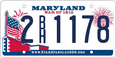 MD license plate 2BH1178