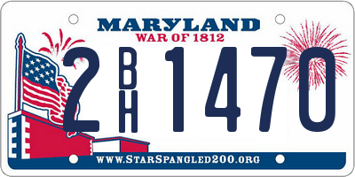 MD license plate 2BH1470