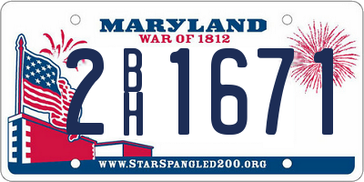 MD license plate 2BH1671