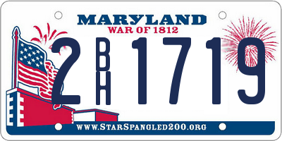 MD license plate 2BH1719