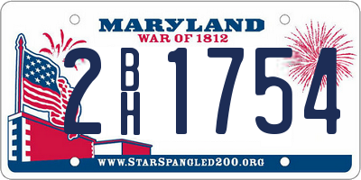 MD license plate 2BH1754