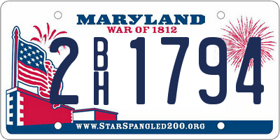 MD license plate 2BH1794