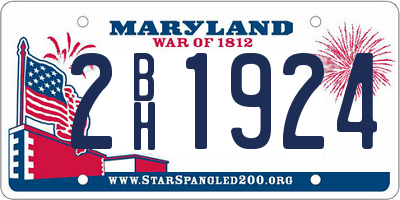 MD license plate 2BH1924