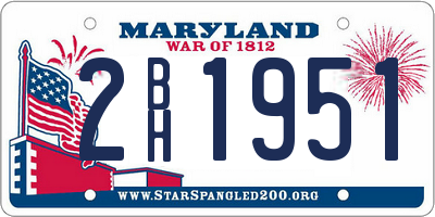 MD license plate 2BH1951