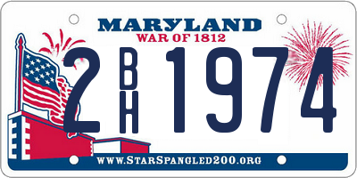 MD license plate 2BH1974