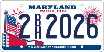 MD license plate 2BH2026