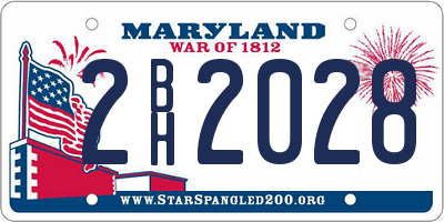 MD license plate 2BH2028