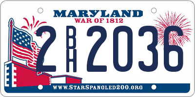 MD license plate 2BH2036