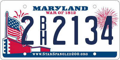 MD license plate 2BH2134
