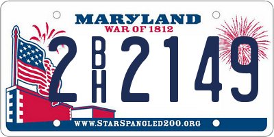 MD license plate 2BH2149