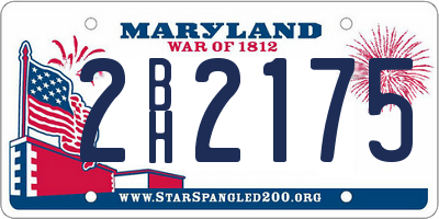 MD license plate 2BH2175