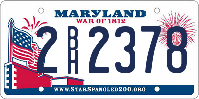 MD license plate 2BH2378