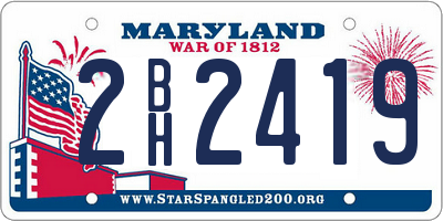 MD license plate 2BH2419