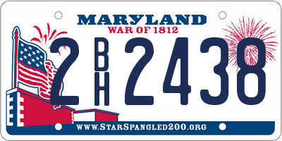 MD license plate 2BH2438