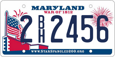 MD license plate 2BH2456