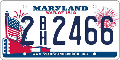 MD license plate 2BH2466