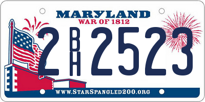 MD license plate 2BH2523