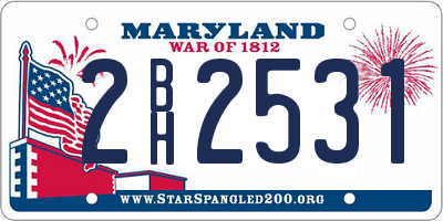 MD license plate 2BH2531