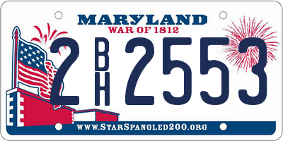 MD license plate 2BH2553