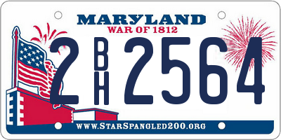 MD license plate 2BH2564