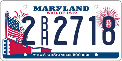 MD license plate 2BH2718
