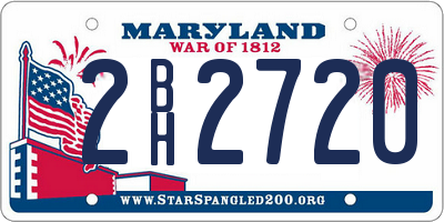 MD license plate 2BH2720