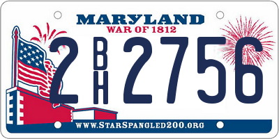 MD license plate 2BH2756